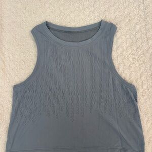 lululemon athletica Perforated Blue Tank Top